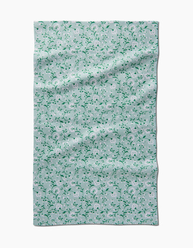 Plumbago Bloom  Kitchen Tea Towel by Geometry