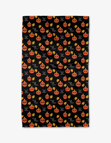 Pumpkins Kitchen Tea Towel by Geometry