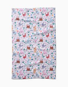 Spring Bunnies Kitchen Tea Towel by Geometry