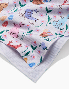 Spring Bunnies Kitchen Tea Towel by Geometry