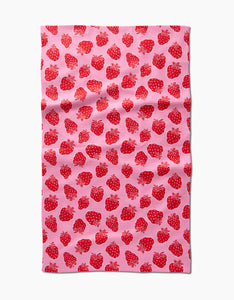 Strawberry Fields Kitchen Tea Towel by Geometry