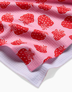 Strawberry Fields Kitchen Tea Towel by Geometry