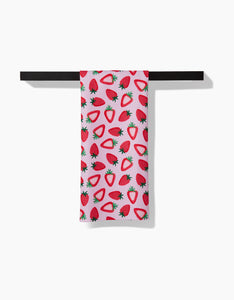 Sweet Strawberry Kitchen Tea Towel by Geometry