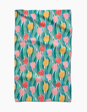 Load image into Gallery viewer, Tranquil Tulips Kitchen Tea Towel by Geometry
