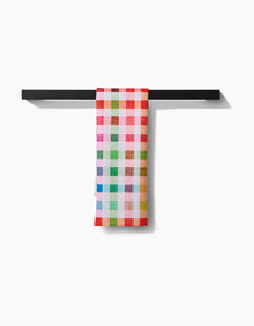 Woven Spring Plaid Kitchen Tea Towel by Geometry