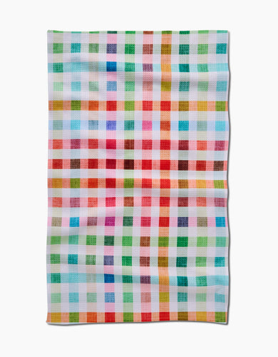 Woven Spring Plaid Kitchen Tea Towel by Geometry