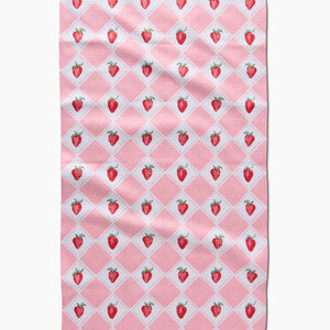 Vera Strawberries Kitchen Tea Towel by Geometry