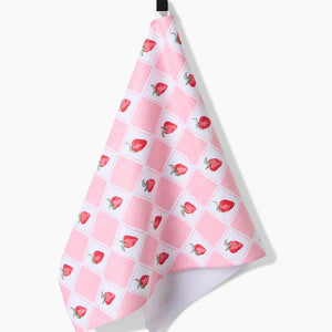 Vera Strawberries Kitchen Tea Towel by Geometry