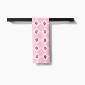 Vera Strawberries Kitchen Tea Towel by Geometry