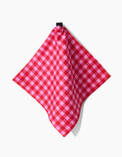 Load image into Gallery viewer, Cherry Gingham Luxe Washcloth Set of 3 by Geometry
