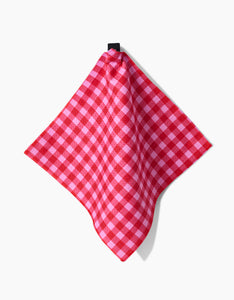 Cherry Gingham Luxe Washcloth Set of 3 by Geometry