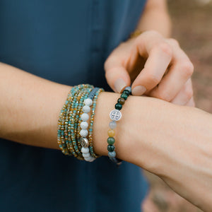 Wake Up and Pray Meditation Bracelet - Mixed Agate