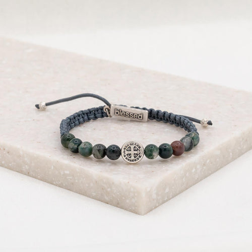 Wake Up and Pray Meditation Bracelet - Mixed Agate