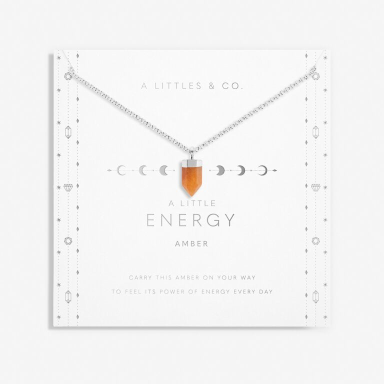 Affirmation Crystal A Little 'Energy'  Necklace - Amber