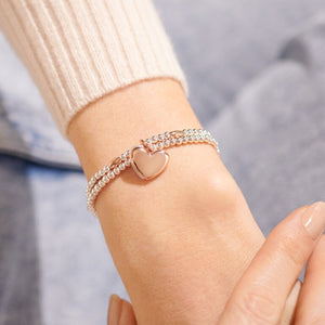 Lila Heart Bracelet - Silver/Rose Gold