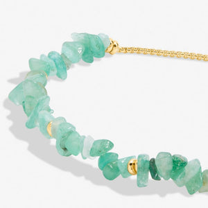 Aventurine Manifestones Adjustable Bracelet In Gold-Tone Plating