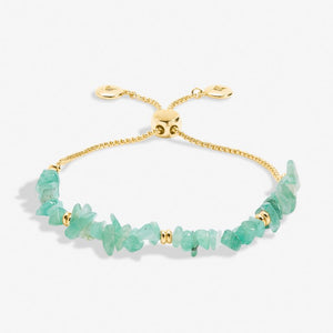 Aventurine Manifestones Adjustable Bracelet In Gold-Tone Plating