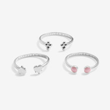 Load image into Gallery viewer, Stacks Of Style Set Of 3 Rings In Pink Enamel And Silver Plating
