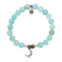 Load image into Gallery viewer, Aqua Fire Agate Gemstone Bracelet with Friendship Stars Sterling Silver Charm
