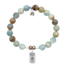 Load image into Gallery viewer, Blue Calcite Stone Bracelet with New Beginnings Sterling Silver Charm
