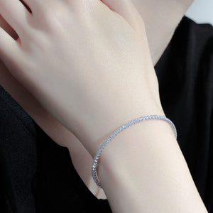 Silver Crystal Bangle