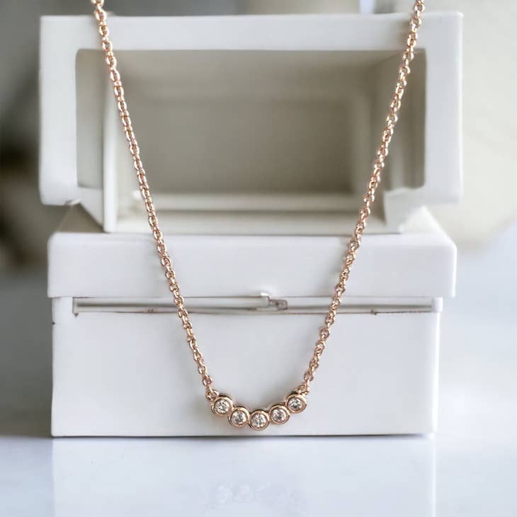 Luna Arc Necklace - Rose Gold