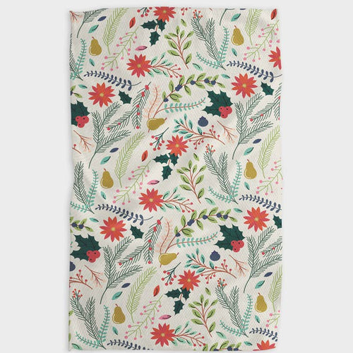 Branches Pear Light Kitchen Tea Towel by Geometry