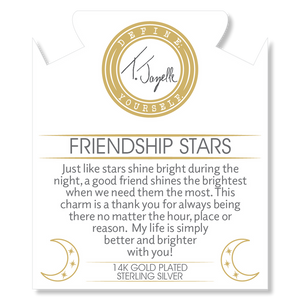 Gold Collection - Moonstone Stone Bracelet with Friendship Stars Gold Charm