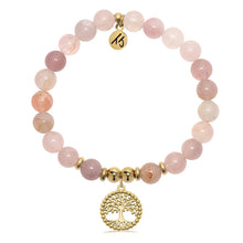 Load image into Gallery viewer, Gold Collection - Madagascar Quartz Gemstone Bracelet with Family Tree Gold Charm
