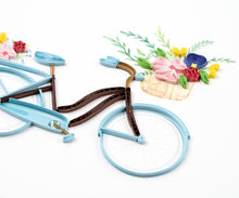 Load image into Gallery viewer, Quilled Bicycle &amp; Flower Basket Greeting Card
