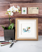 Load image into Gallery viewer, Quilled Bicycle &amp; Flower Basket Greeting Card
