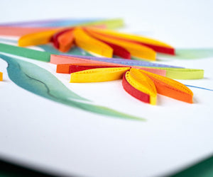 Quilled Bird of Paradise Greeting Card