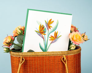 Quilled Bird of Paradise Greeting Card