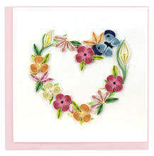 Load image into Gallery viewer, Quilled Floral Heart Wreath Greeting Card
