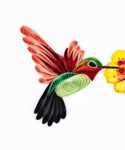 Load image into Gallery viewer, Quilled Hummingbird &amp; Yellow Flowers Greeting Card
