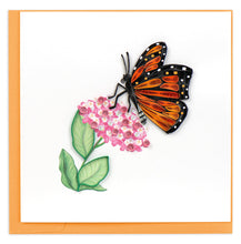 Load image into Gallery viewer, Quilled Monarch Milkweed Butterfly Greeting Card
