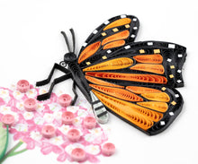 Load image into Gallery viewer, Quilled Monarch Milkweed Butterfly Greeting Card
