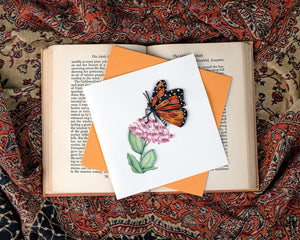 Quilled Monarch Milkweed Butterfly Greeting Card