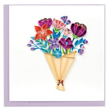 Load image into Gallery viewer, Quilled Playful Flower Bouquet Greeting Card
