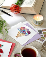 Load image into Gallery viewer, Quilled Playful Flower Bouquet Greeting Card
