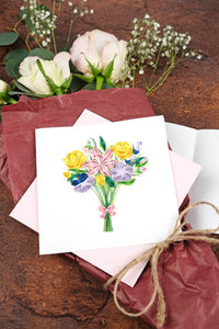 Quilled Spring Bouquet Greeting Card