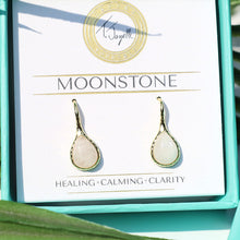 Load image into Gallery viewer, Gemstone Collection: Moonstone Stone Earrings
