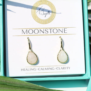 Gemstone Collection: Moonstone Stone Earrings