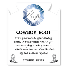 Load image into Gallery viewer, Storm Agate Gemstone Bracelet with Cowboy Boot Sterling Silver Charm
