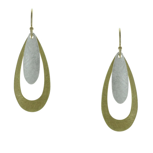 Two Tone Oval Drop EarringsTwo Tone Oval Drop Earrings