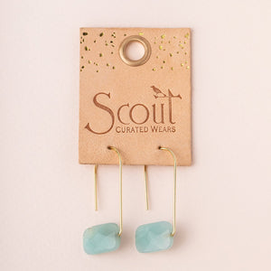 Floating Stone Earring - Amazonite/Gold