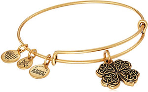 Four Leaf Clover Charm Bangle Bracelet