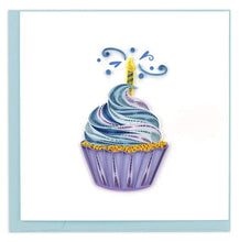 Load image into Gallery viewer, Quilled Cupcake &amp; Candle Birthday Card
